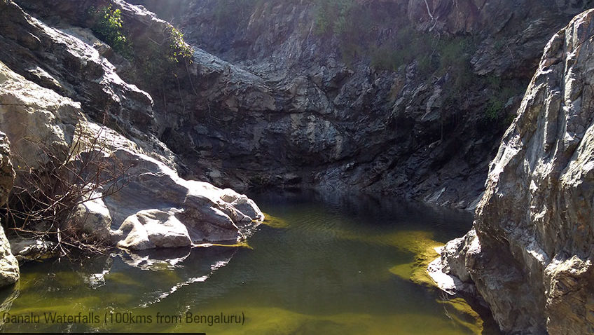 Ganalu Water Falls - Experience the nature's beauty, that has been rarely explored! Just 100Kms from Bengaluru, a bike ride will make it an amazing experience to remember for long!